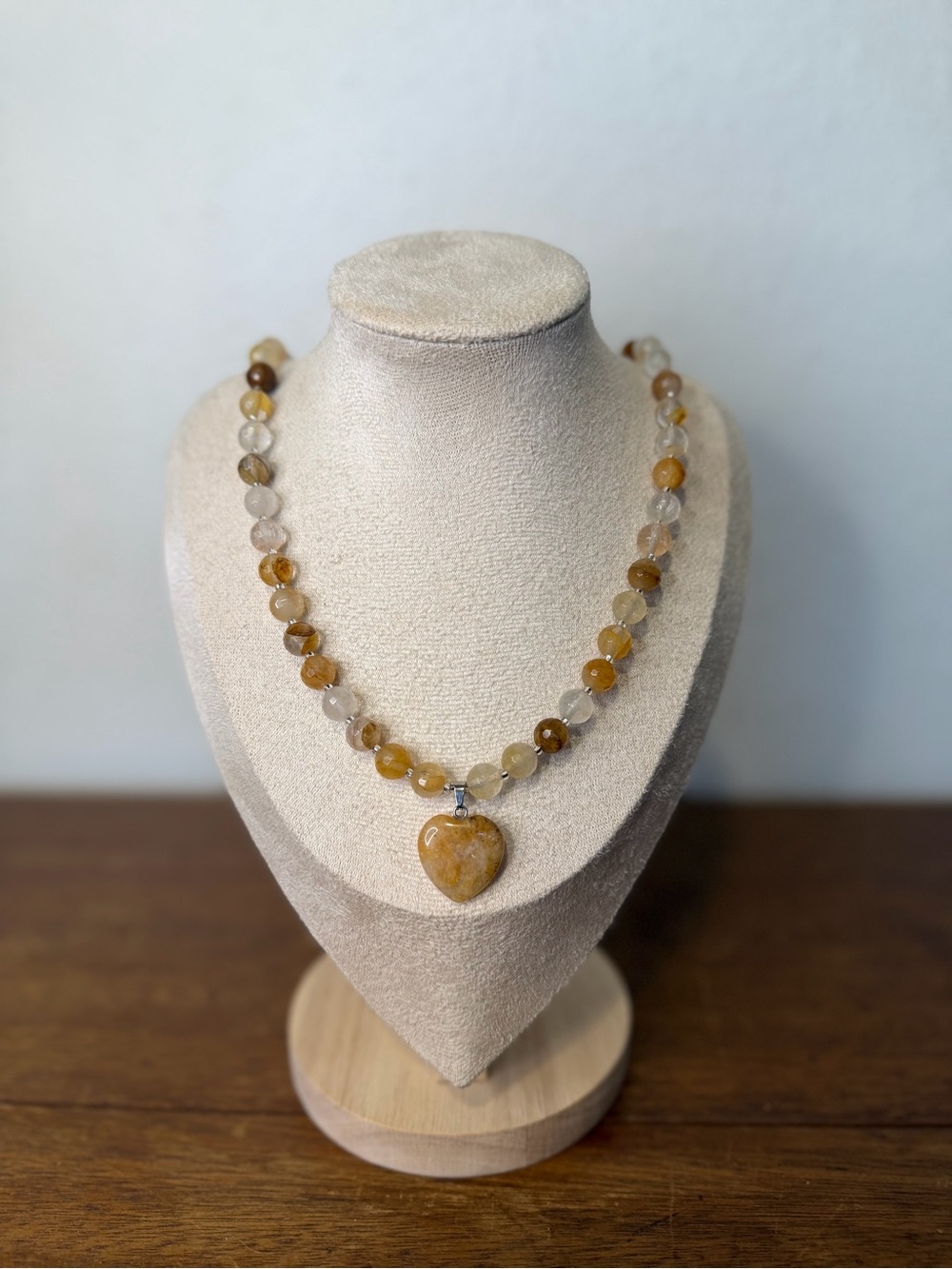 ARTISAN Handmade Golden Hour Yellow Agate Beaded Necklace - Womens Jewelry